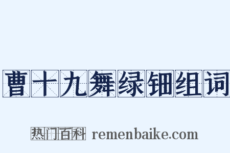 曹十九舞绿钿组词是什么意思的图片